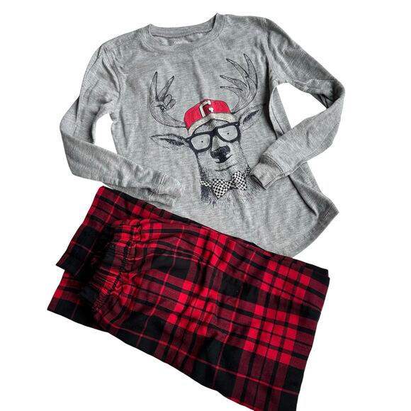 Gap Kids Pajama Set Reindeer Print Size 8 - Adorable! - Picture 1 of 4